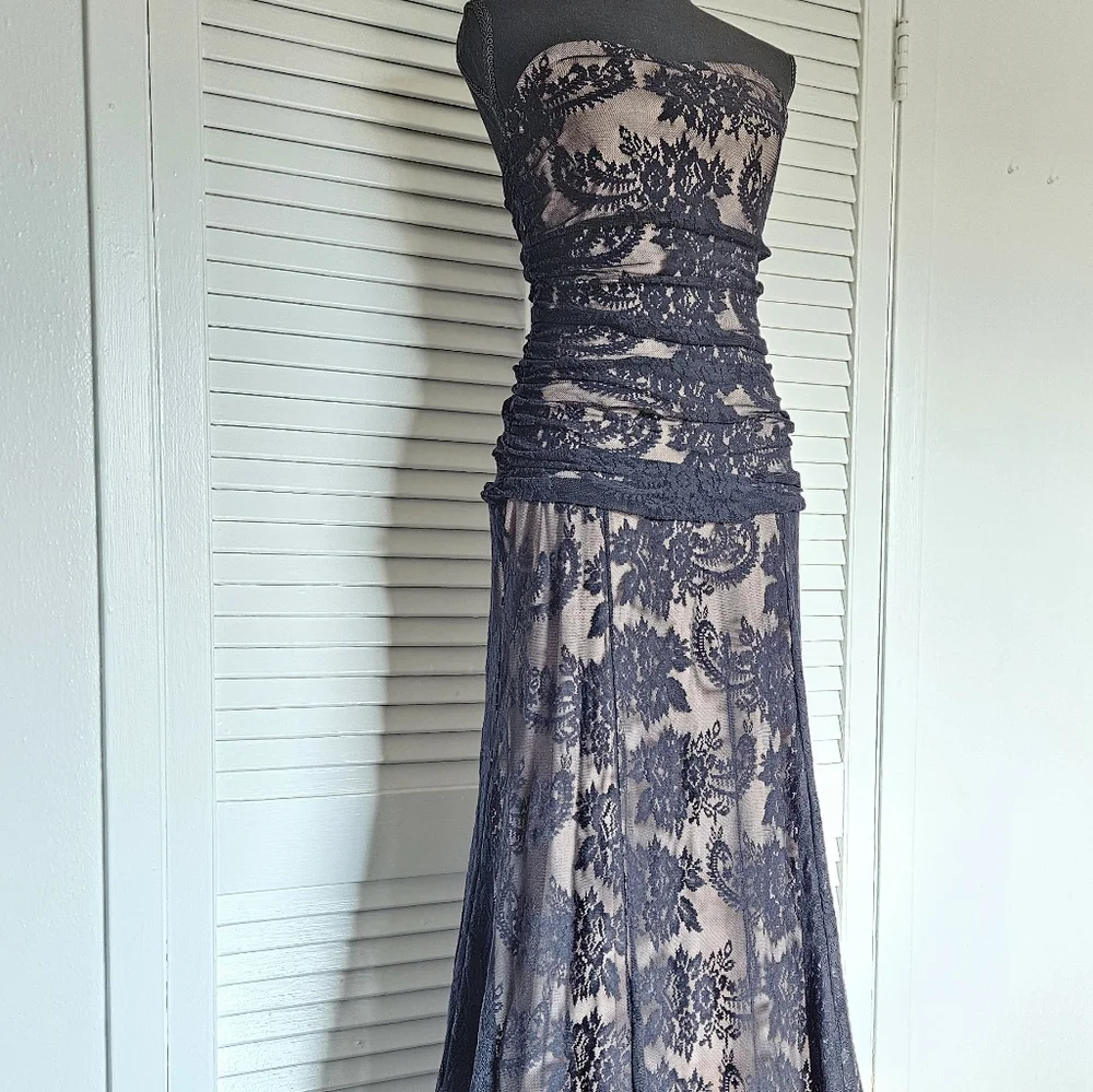 Y2K Black Lace Whimsigoth Dark Romantic Formal Gown Size XS - Picture 3 of 11